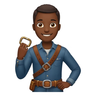 Black man with belt in his hand sticker