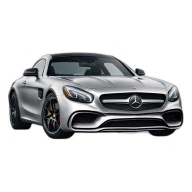 mercedes amg, silver，upward view sticker