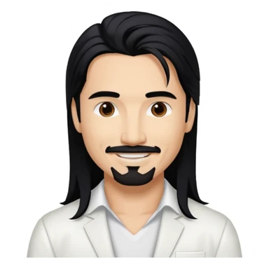 Kevin Richardson from Backstreet Boys with long black hair, white outfit sticker