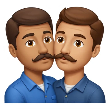 Kissing bf and brwon your hir andA man with a mustache sticker