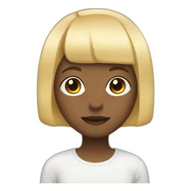face of nonbinary person with blonde bob and bangs sticker
