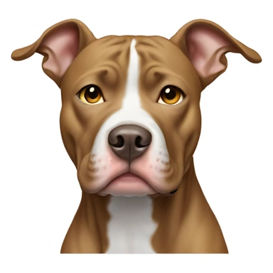 Tan pitbull with white on face and white around eyes sticker
