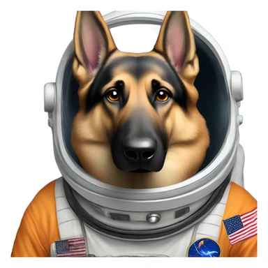 Serious German shepherd Astronaut sticker