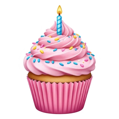  birthday Cupcake with pink icing sticker