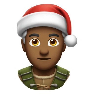 Fierce male ranger wearing santa hat sticker