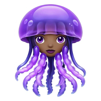  Black female purple Jellyfish character sticker