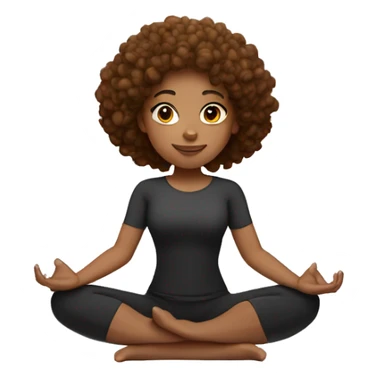 light skin black girl with brown curly hair in fire log yoga pose sticker