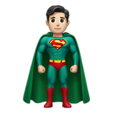 Superman wears forest green clothes sticker