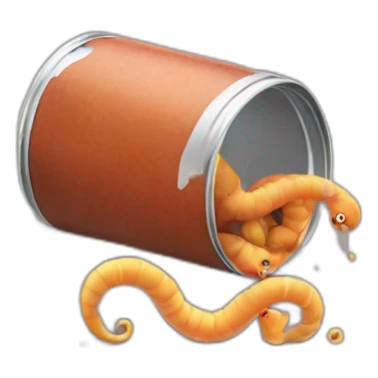 worms coming out of a can sticker