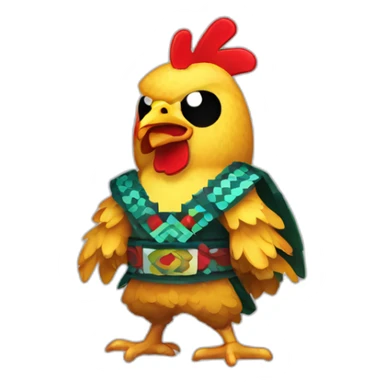 pixel Guatemalan ninja chicken sticker