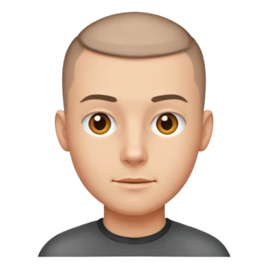 man with buzzcut sticker
