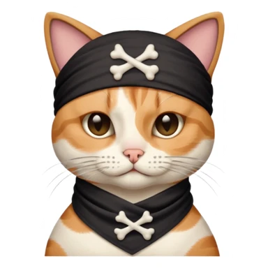 pirate cats with one eye closed with band sticker