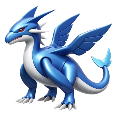 Shiny futuristic Cyber-Kyurem-Kyogre-Latios-Lugia-Fakémon-hybrid-creature (full body)  sticker