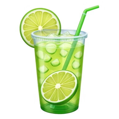green lemonade in a plastic cup sticker