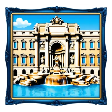 trevi fountain view from up above sticker