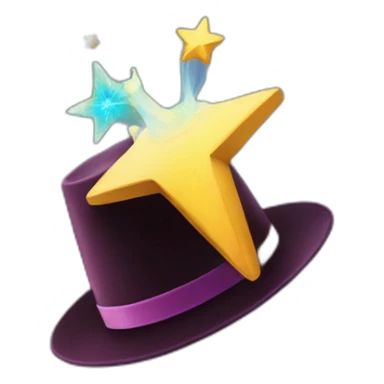 star jumping out of a magic hat without face sticker