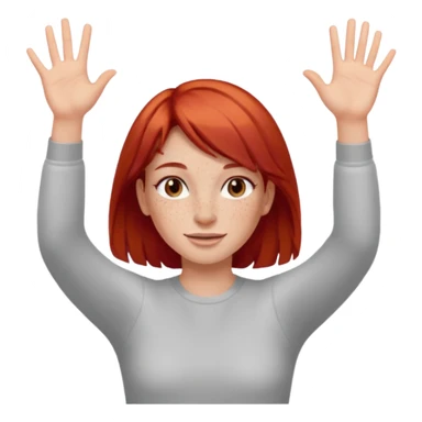 Not guilty hands up smirk girl red hair sticker