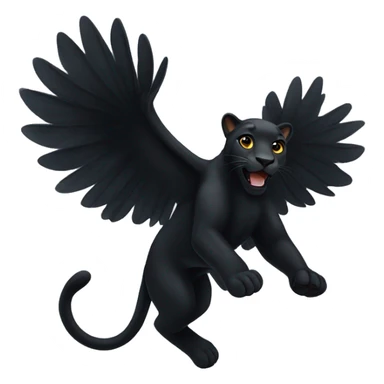 winged black leopard flying sticker