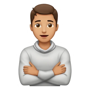 Man holding arms crossed around neck toungue out  sticker