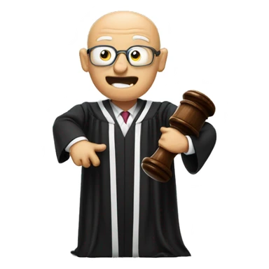 surprised judge with gavel sticker