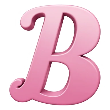 Pink, romantic, the letter “B” sticker