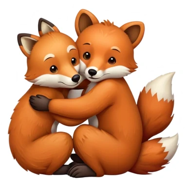 Bear and hugs a fox sticker