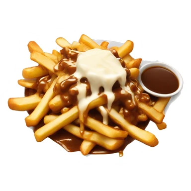 “Quebec poutine with crispy fries, melted white cheese curds, and rich brown gravy.” sticker