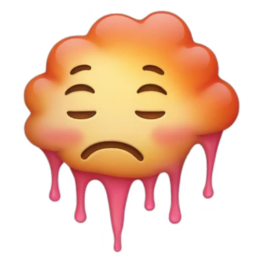 Cute face melting sticker