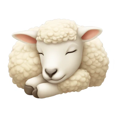 Cream colored sleeping lamb sticker