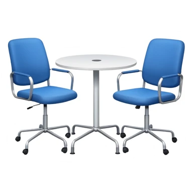 table and three office blue chairs sticker