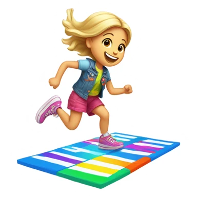 a little white girl playing hopscotch sticker