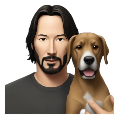 keanu reeves with dog sticker