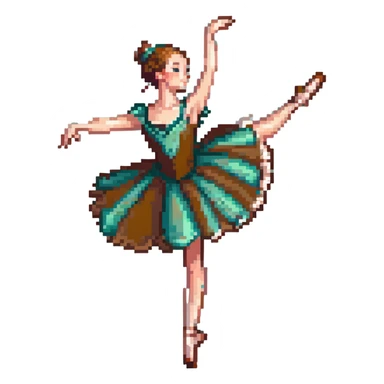 Ballerina with coffee-colored costume performing a pirouette sticker