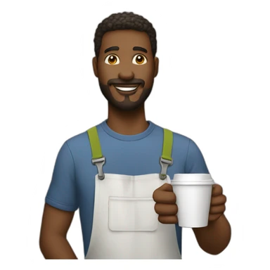 a-painter-with-a-home-wallpaper-in-his-right-hand-and-a-coffee-in-his-left-hand sticker