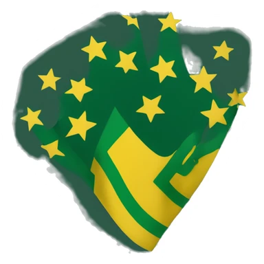 circassian flag with dark green background with 3 yellow arrows and 12 yellow stars sticker