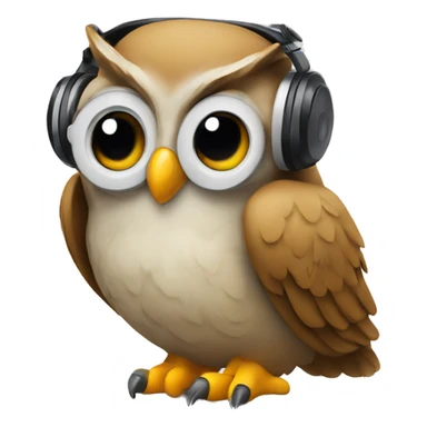 an owl with DJ headphone sticker