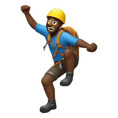 Guy climbing mountain sticker