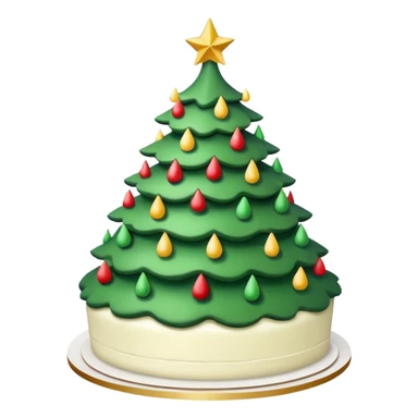 cake that looks like christmas tree, it is layered with white cream and has sharp corners sticker