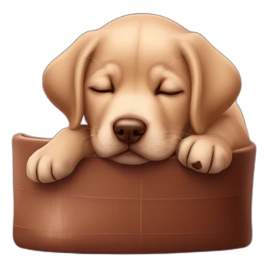 cute sleeping puppie chocolate labrador sticker