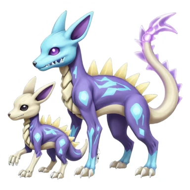 Skeletal-Manectric-Electrike-Lucio-Cubone-Umbreon-Marowak-Draco-Fakémon-hybrid-creature (full body), 4 legs sticker