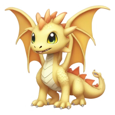 Kawaii Edgy Bright Ethereal Fururistic Fantasy Attractive Gorgeous Beautiful Dragon Pokémon Fakemon full body sticker