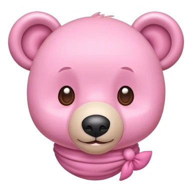 Pink baby rattle head bear sticker