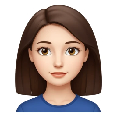 A realistic portrait of a young woman with soft facial features, clear skin, natural makeup, gentle eyes, symmetrical face, subtle smile, smooth lighting, high detail, photorealistic, 85mm len
 sticker