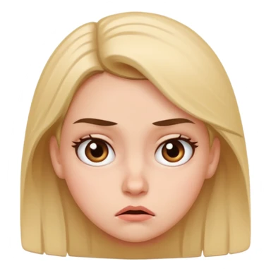 Girl rolled her eyes to show annoying face sticker