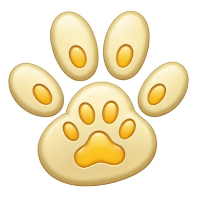 a very light pale pastel golden yellow pawprint sticker