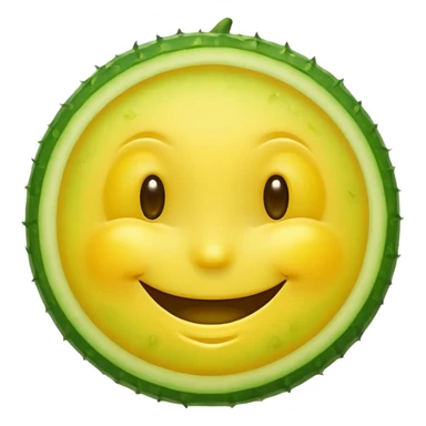 Smiley face with cucumbers on eyes sticker