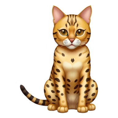 Bengal cat full body sitting with a mask sticker