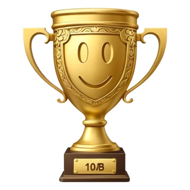 money themed trophy with 10B on it elite  sticker