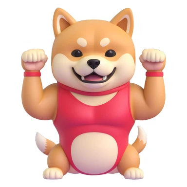 shiba inu, with muscles sticker