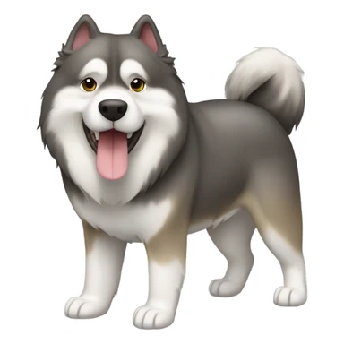 Dog alaskan malamute full-body agouti color happy sticker
